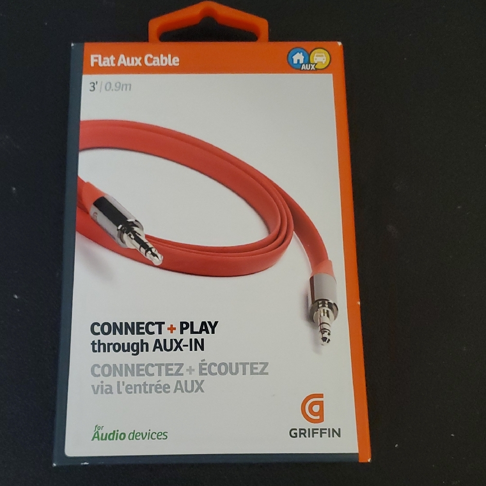 Griffin Red Flat Aux Cable